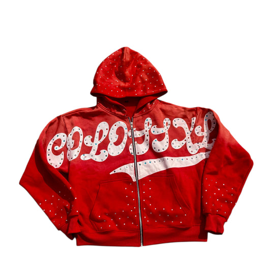 RED PUZZLE ZIP UP